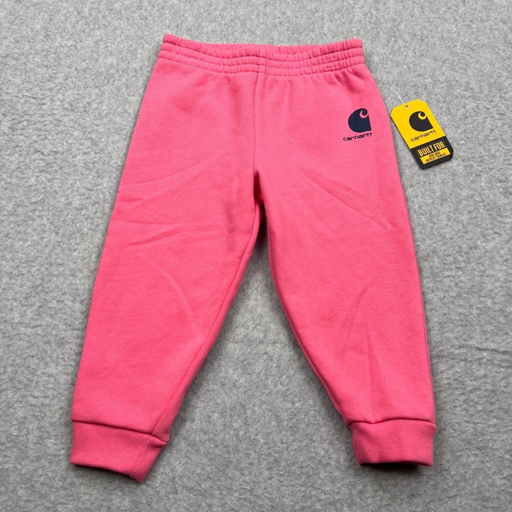 Carhartt Sweatpants Baby Girls' 12M Pink Joggers Fleece Cozy Warm Sweats CK9458‎